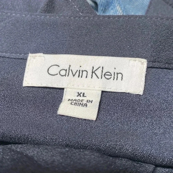 Calvin Klein gray button down blouse top shirt size XL - Picture 13 of 15